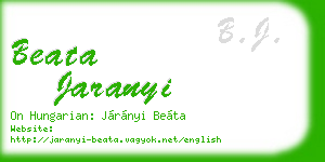 beata jaranyi business card